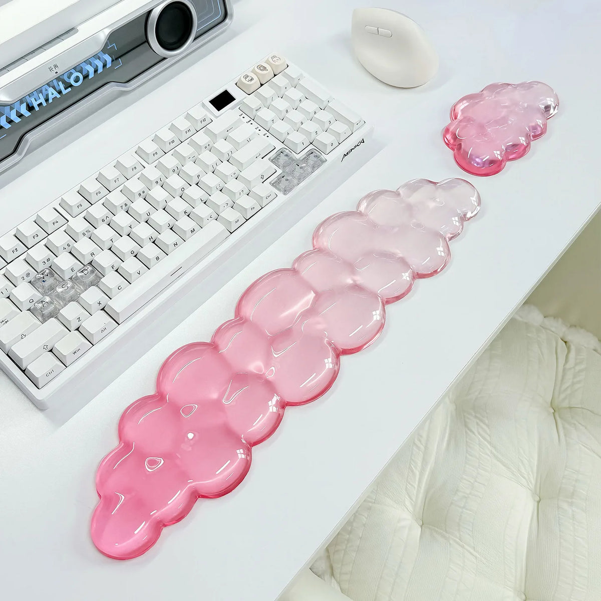 Ergonomic Clear Transparent Silicone Wrist Rest for Keyboard and Mouse - Non-Slip Design