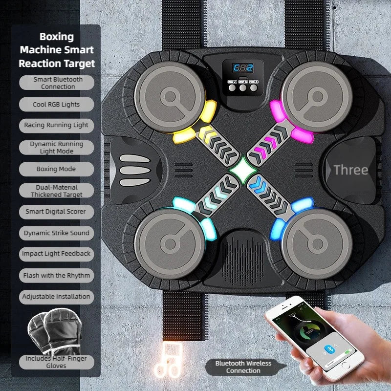 TINSOL 2026 Bluetooth-Enabled Smart Musical Boxing Trainer for Children and Adults, Complete with Boxing Gloves