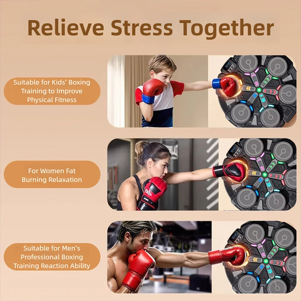 TINSOL 2026 Bluetooth-Enabled Smart Musical Boxing Trainer for Children and Adults, Complete with Boxing Gloves