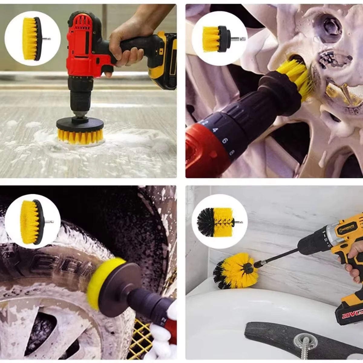 ZOPOSON Professional Car Cleaning Kit: Drill Scrubber, Detailing Brushes, Air Conditioner Vent Tools, Towels, and Polisher