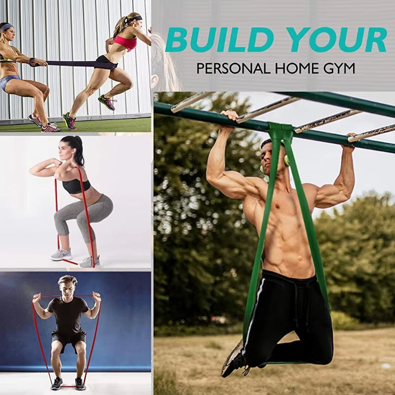 Professional Resistance Band Set for Pull-Up Assistance and Stretching - Heavy Duty Workout Bands for Physical Therapy and Home Exercises