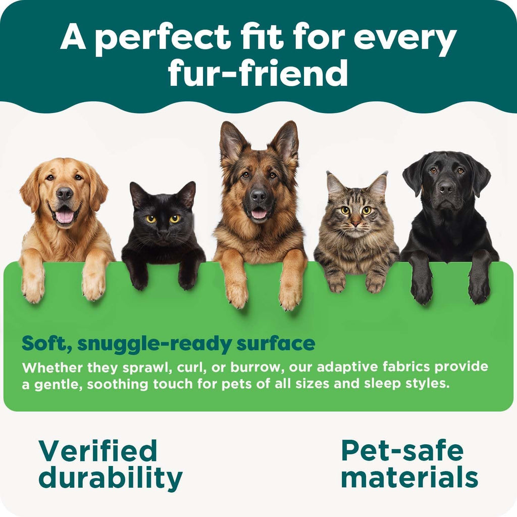 Orthopedic Dog Bed for Large Dogs W/ Removable Bolsters & Washable Cover, for Dogs up to 95 Lbs - Luxe Faux Fur & Performance Linen Sofa - Woodsmoke, Jumbo/Xl