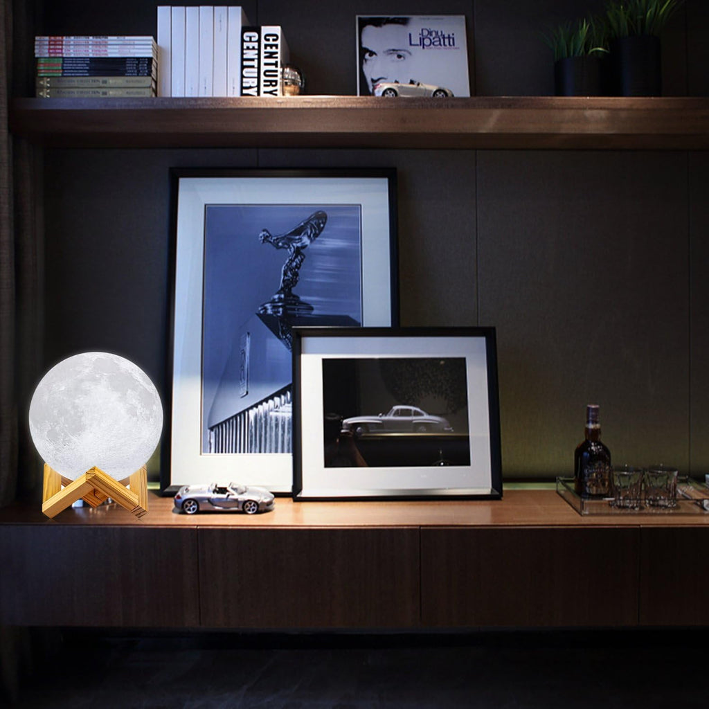 Moon Lamp, 16 Colors LED Night Light for Kids 3D Printing Moon Light with Stand& Remote/Touch Control & Timing, Moon Light Lamp for Kid Friend Birthday Gifts, Room Decor (Diameter 4.8 INCH)