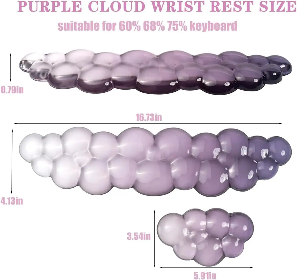 Ergonomic Clear Transparent Silicone Wrist Rest for Keyboard and Mouse - Non-Slip Design