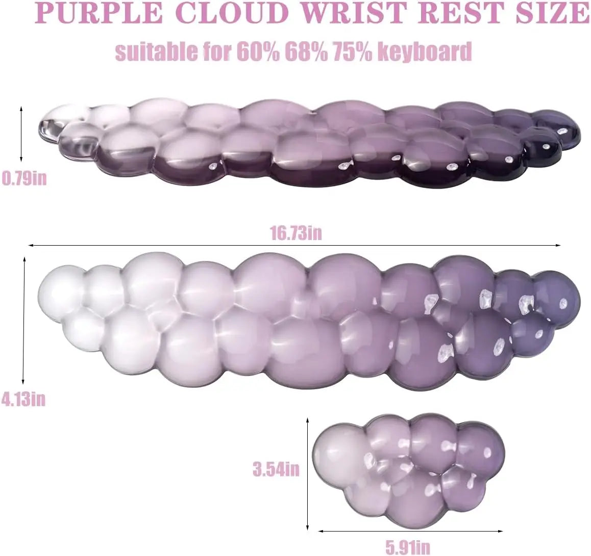 Ergonomic Clear Transparent Silicone Wrist Rest for Keyboard and Mouse - Non-Slip Design
